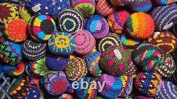 100 Hack Style Footbag Not a Hackysack Kick Ball Vintage Toy Stress Ball