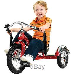 12 Red Retro Tricycle Ride-On Schwinn Roadster Kids Trike Vintage Bike Chrome