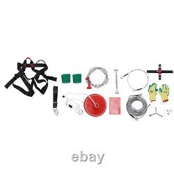 160 Feet Zip Line Kit for Kids & Adult up to 330Lb with galvanized iron Ziplin