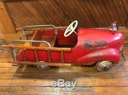 1930's ALL Original Antique Vintage Garton toy pedal Fire truck car