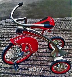 1930s Tricycle Pedal Car Vintage Classic Precision Rare Red Midget Metal Model