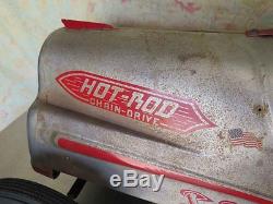 1950`s Vintage GARTON Hot Rod Racer Pedal / Chain Racing Car Silver Bullet