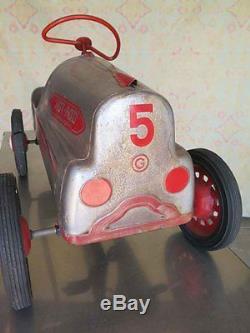 1950`s Vintage GARTON Hot Rod Racer Pedal / Chain Racing Car Silver Bullet