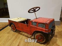 1950's Vintage Mobo Toys Rare Original Bedford Haulage Truck Metal Pedal Car