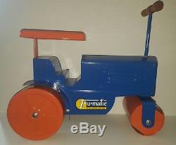1950s Vintage Tru-Matic Road Roller kids riding Toy fully restored