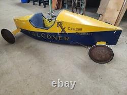 1954 VINTAGE SOAP BOX DERBY CAR CARLSON PHARMACY FALCONER NEW YORK with LICENSE