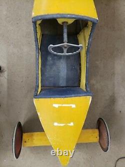 1954 VINTAGE SOAP BOX DERBY CAR CARLSON PHARMACY FALCONER NEW YORK with LICENSE