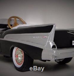 1957 Chevy Pedal Car Fire Vintage BelAir Hot Rod Sport Midget Metal Model Black