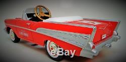 1957 Chevy Pedal Car Vintage Fire Chief Bel Air Hot Rod Sport Midget Metal Model