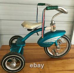 1960's VINTAGE MURRAY FULL BALL BEARING TRICYCLE TWO STEP VGC RARE BLUE COLOR