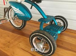 1960's VINTAGE MURRAY FULL BALL BEARING TRICYCLE TWO STEP VGC RARE BLUE COLOR
