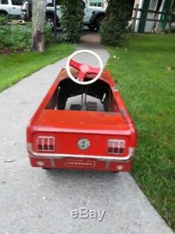 1964 All Original AMF Red MUSTANG Pedal Car Vintage Toy Estate Attic Find