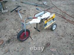 1970 vintage two seat triycle bus. Has where but is still functional the ride on