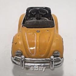 1970s Vintage VTG Yellow VW Volkswagen Bug Beetle Childs Pedal Car Original