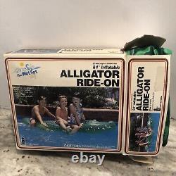 1985 The Wet Set 84 Alligator Ride-On Inflatable Vintage Open Torn Box