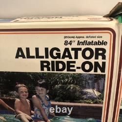 1985 The Wet Set 84 Alligator Ride-On Inflatable Vintage Open Torn Box