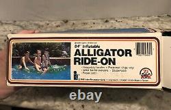 1985 The Wet Set 84 Alligator Ride-On Inflatable Vintage Open Torn Box