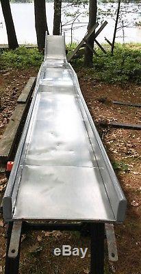 20' long Vintage 1950's era Steel Playground Slide Galvanized Steel Rails Strong