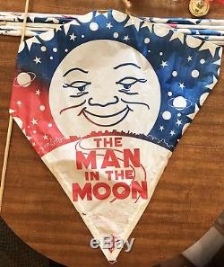 24 NOS Vintage Kites, Mid-Century Toys, Incl. 12 Rare Man-in-the-Moon Examples