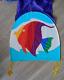 25ft Vintage White Bird Kites Rainbow Dragon Kite Fish. Made in USA