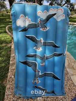 2 Canvas Raft Pool Float Vintage 1986 Marshall MARSCO #791 SEAGULLS + FLORIDA