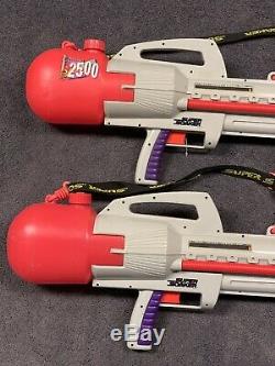 2 Vintage Larami Super Soaker CPS 2500 Water Squirt Gun Cannon 1997