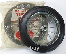 2- Vintage Tricycle Rear Wheels 9.75 in OD for 16 inch Trike Hansen Cycles Works