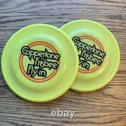 2 Vtg Coppertone Frisbee Fly-In Frisbees Signed by Gary Perlberg and Don Vaughn