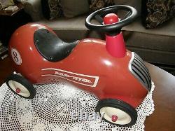 3540 Vntg Radio Flyer #8 Little Red Roadster One Rider Push Race Car 2575g1