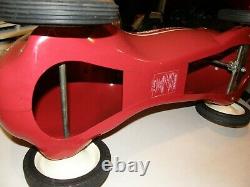 3540 Vntg Radio Flyer #8 Little Red Roadster One Rider Push Race Car 2575g1