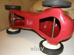 3540 Vntg Radio Flyer #8 Little Red Roadster One Rider Push Race Car 2575g1