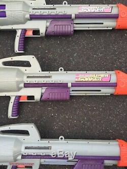 3 Vintage Larami 1996 Constant Pressure Super Soaker Cps 2000. Working Rare Mk2