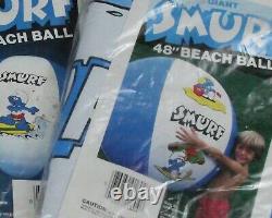 48, 24 & 20 SMURF Inflatable BEACH BALL (Lot of 3) Vintage COLECO 1982 NOS