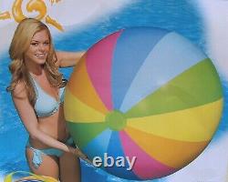 48 INTEX Inflatable 12 PANEL Rainbow Striped Beach Ball VINTAGE 2006 NOS