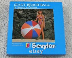 54 Inflatable SEVYLOR B7 Giant Beach Ball 8 Panel 4 Color, RARE VINTAGE VINYL