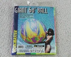 60 POOLMASTER Inflatable BEACH BALL Giant VINTAGE SPLASH Vinyl Pool Toy NOS