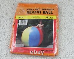 60 POOLMASTER Inflatable BEACH BALL Jumbo VINTAGE Glossy Vinyl Pool Toy NOS
