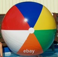 72 SSI / D&L TOYS 6 Color GLOSSY VINYL Inflatable Beach Ball Vintage RARE NOS