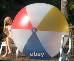 72 VYNLL CONCEPTS Translucent Inflatable Beach Ball HUGE Vintage Pool Toy NOS