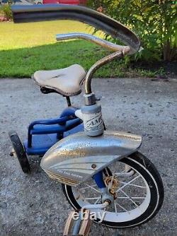 AMC Tricycle, Vintage Trike, Antique Tricycle, Blue Trike, 1960