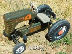 AMF Big 4 Pedal Tractor Vintage Chain Drive Car Green Four Metal Toy Ride On