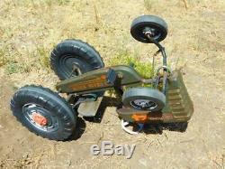 AMF Big 4 Pedal Tractor Vintage Chain Drive Car Green Four Metal Toy Ride On