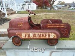 AMF FD Pumper No. 7 Pedal Car Vintage 1940s Fire Truck Engine