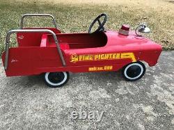 AMF Fire Truck Pedal Car Firefighter Unit No. 508 Vintage 1960s