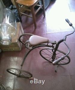 ANTIQUE TRICYCLE VINTAGE VICTORIAN WOOD METAL CHILD BIKE PRIMITIVE AWESOME
