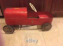 ANTIQUE VINTAGE Toy Metal Racer Pedal Car Race Car Roadster Triang Tri-ang