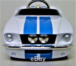 A Pedal Car Ford Mustang 1960s Blue Stripe Hot Rod Vintage Midget Metal Model