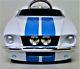 A Pedal Car Ford Mustang 1960s Blue Stripe Hot Rod Vintage Midget Metal Model