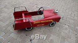 Amf Vintage Pressed Steel Pedal Car Fire Truck #508