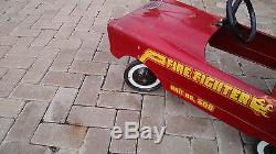 Amf Vintage Pressed Steel Pedal Car Fire Truck #508